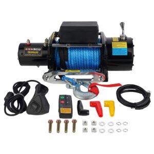 Electric Winch 15000 lb 12V with Synthetic Rope & Wireless Control