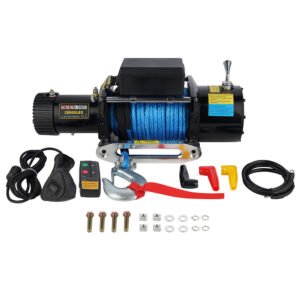 Electric Winch 25000 lb 24V with Synthetic Rope & Wireless Control