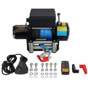 Electric Winch 6000 lb 12V with Synthetic Rope & Wireless Control