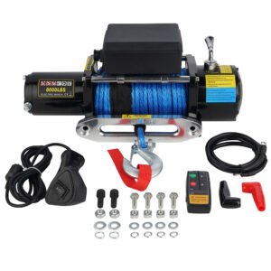 Electric Winch 8000 lb 12V with Synthetic Rope & Wireless Control